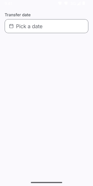 Date Time Field on Pixel (Android emulator)