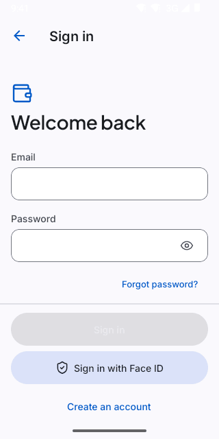 Sign in on Pixel (Android emulator)