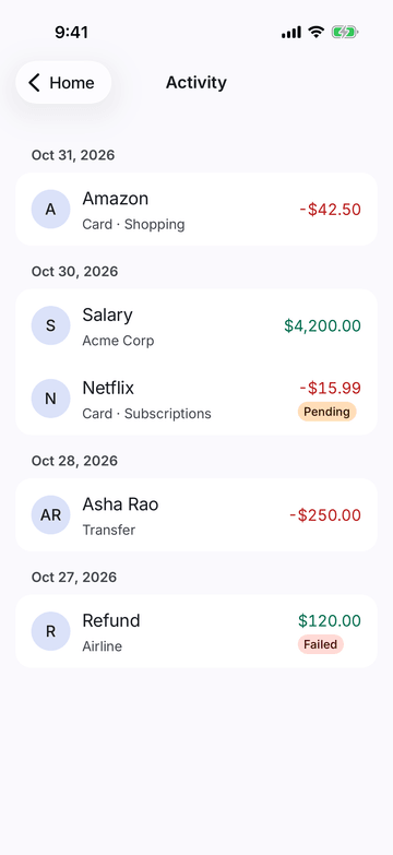 Refresh Control on iPhone (iOS simulator)