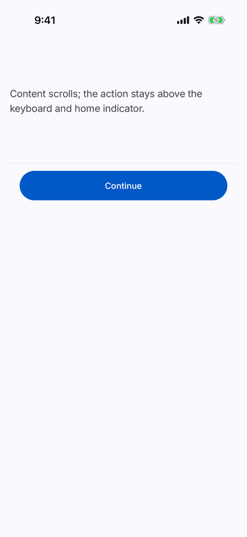 Sticky Footer on iPhone (iOS simulator)